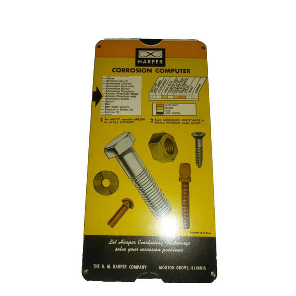 Other - Vintage HARPER‎ COMPUTER Calculator Slide Rule Corrosion Resistance Morton Grove